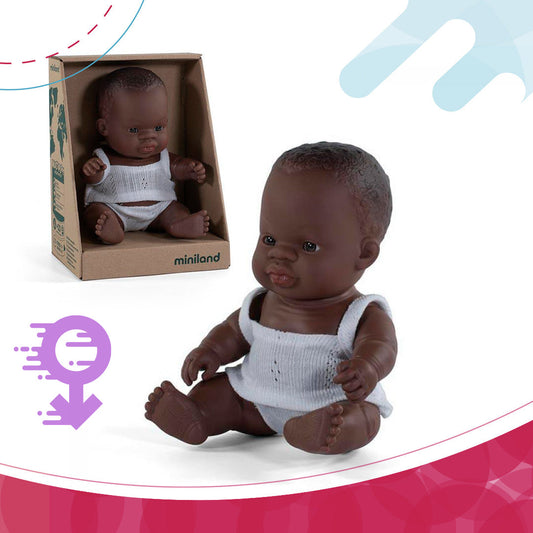 Bebé africano niño 21 cm