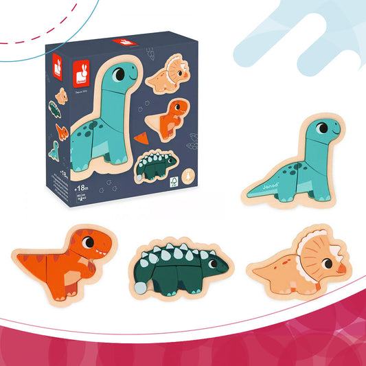 4 puzzles evolutivos dino